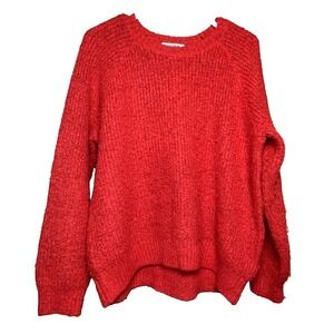 Old Navy Wool Blend Pullover Sweater Small‎ Cozy Red Festive Winter Warm